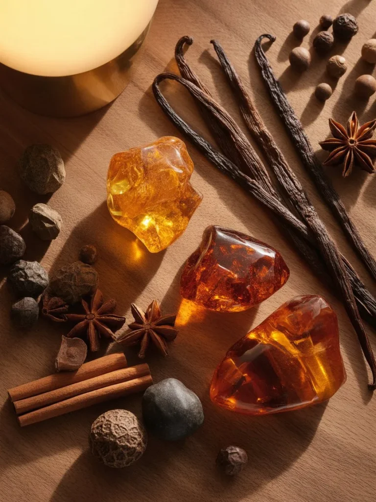 Amber, vanilla, and spice – a dark perfume's essence.
