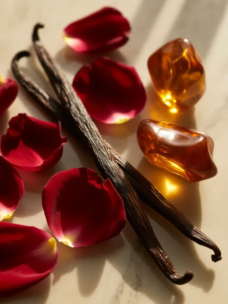 Close-up flat lay of multiple Genie Collection bottles arranged like treasures