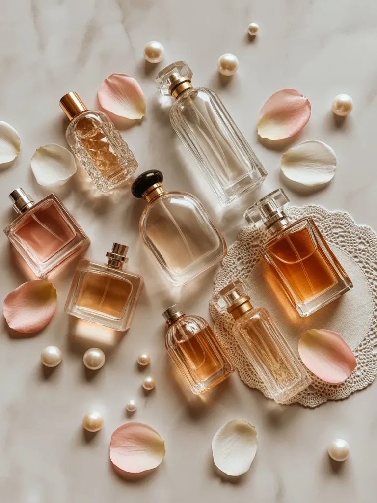 Feminine fragrance notes concept