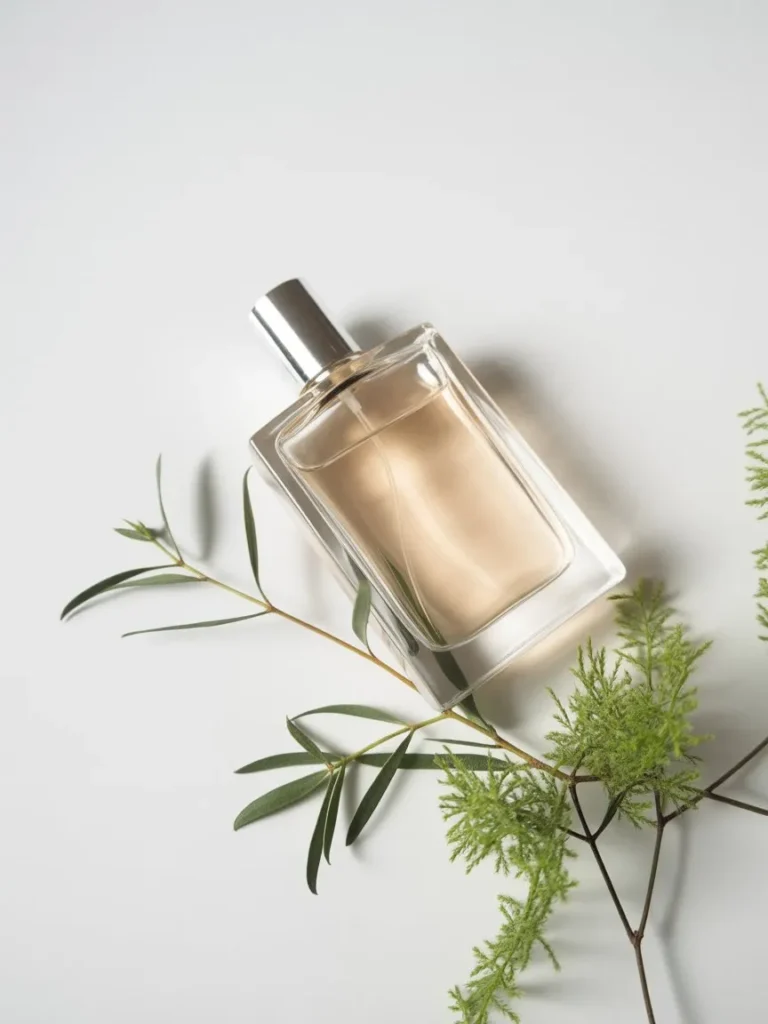 Green floral perfume minimalist