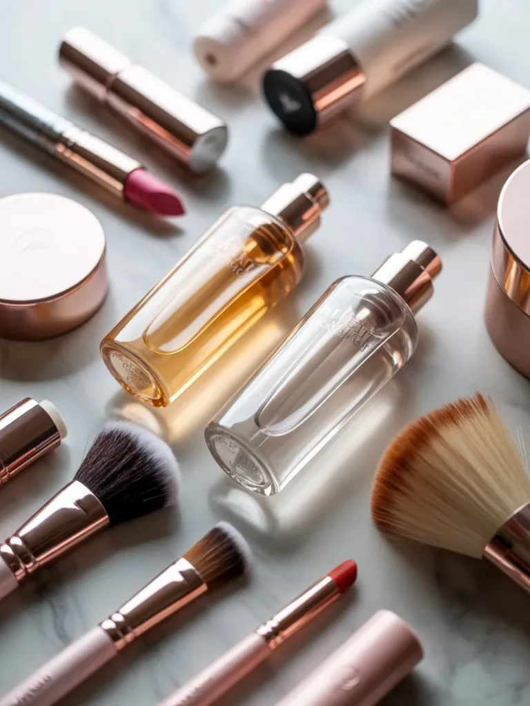 Hair perfume bottles on vanity for everyday glam