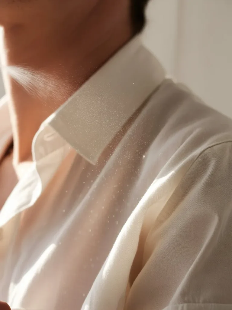 Light floral perfume on clothing