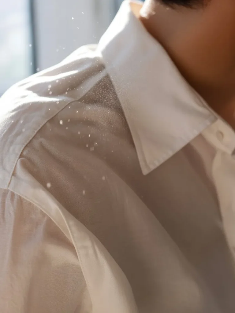 Light perfume sprayed on clothing