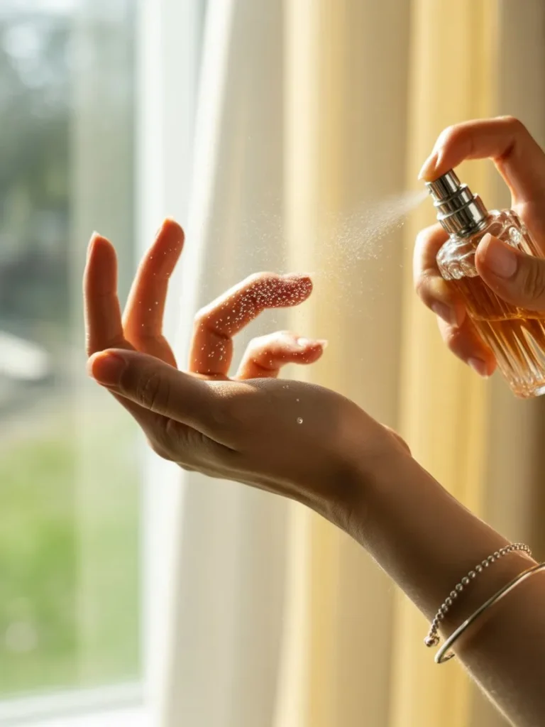 Testing perfume notes on skin
