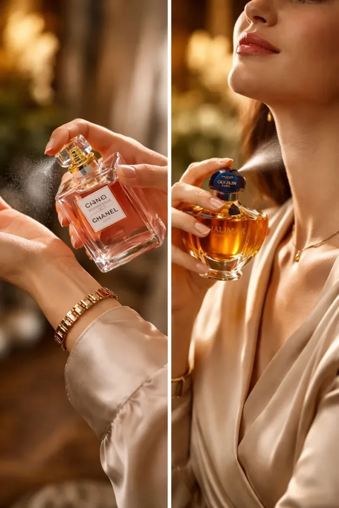 Applying Expensive Perfume On Wrist And Neckd