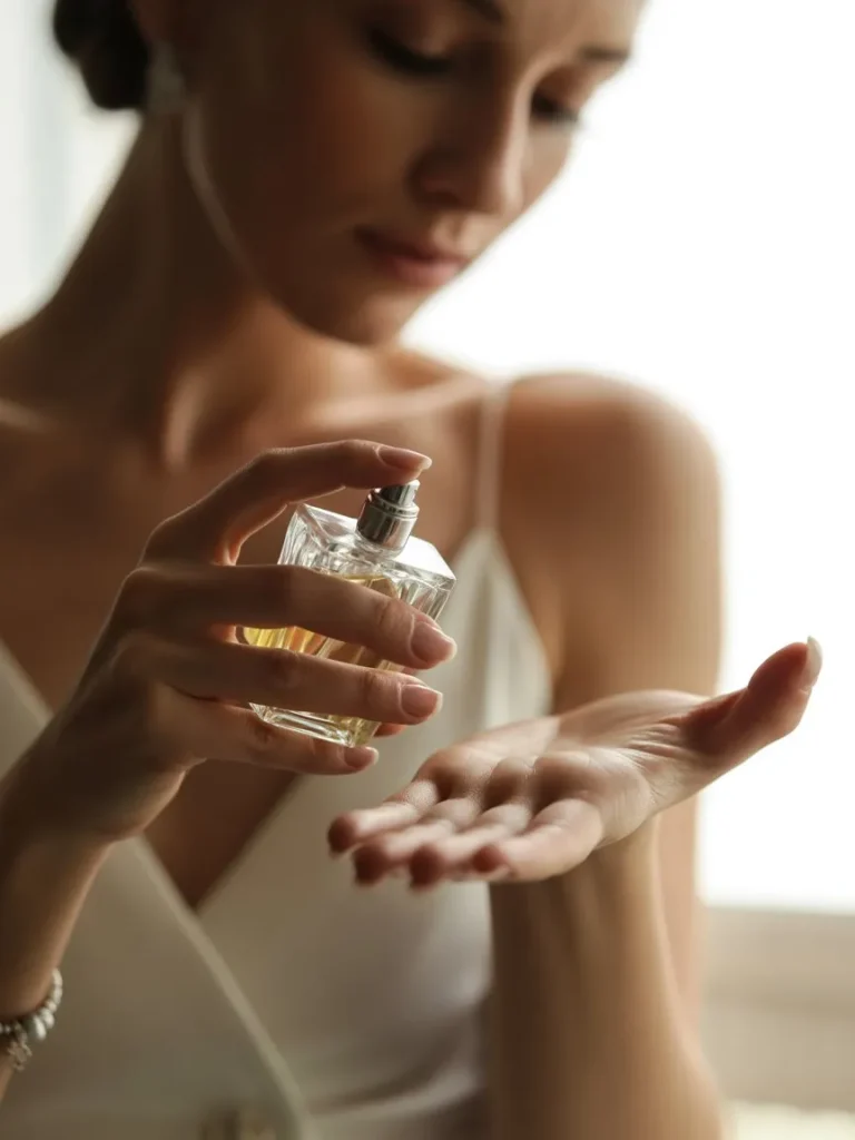 Applying layered perfume on skin