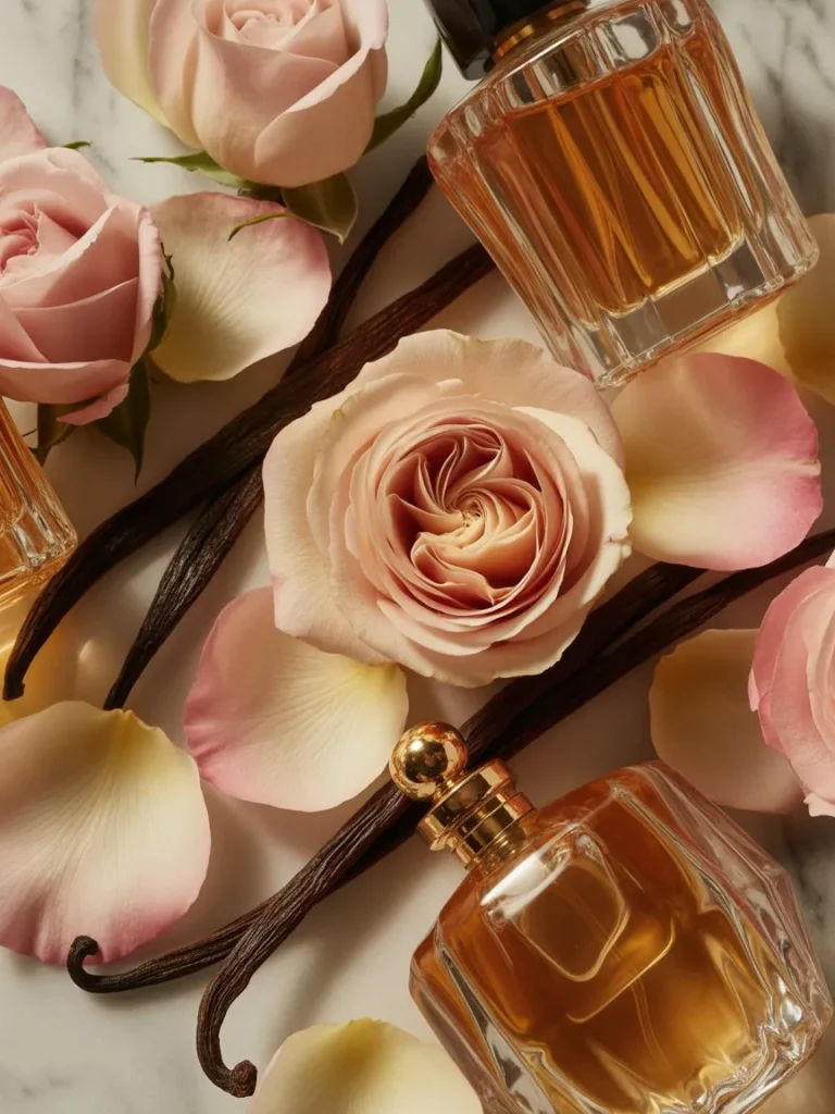 Vanilla and rose perfume layering combo