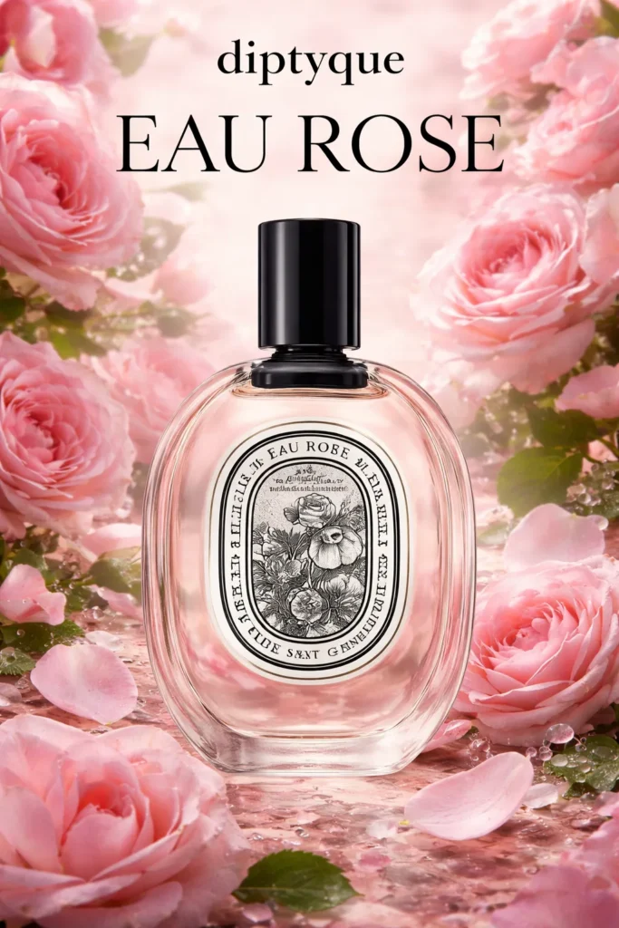Elegant Eau Rose Perfume Display